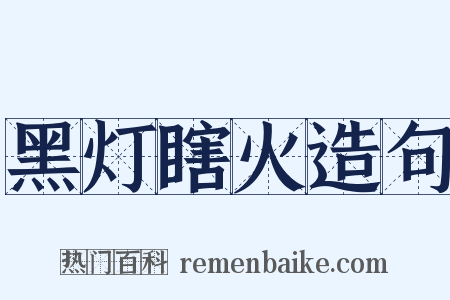 黑灯瞎火造句是什么意思的图片